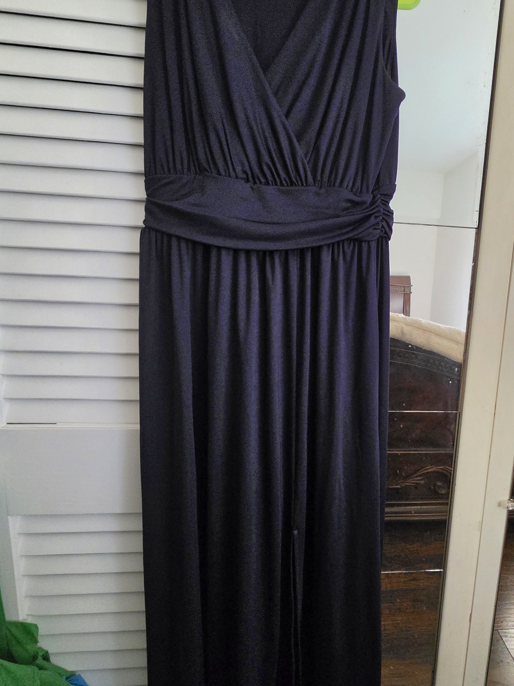 Sleeveless Black Wrap-Front Maxi Dress